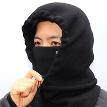 다용도 기모 겨울 방한 두건 바라클라바 넥워머 목두건 넥아머 자전거 등산 버프 모자, 블랙