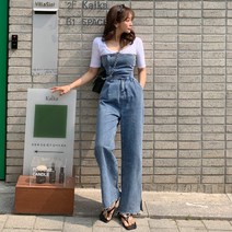 떳다그녀 뉴튼 데님 점프슈트