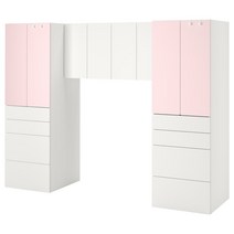 이케아 스모스타드 수납콤비네이션 - 화이트/페일핑크 240x57x181 cm