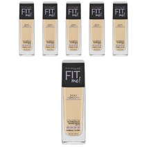 메이블린 핏 미 파운데이션 듀이 + 스무스 옥티녹세이트 노멀 투 드라이 30ml, 6개, 105 Fair Ivory