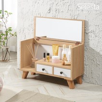 셀레스타 프리티B 덮개식 거울 좌식 600 미니화장대, 오크화이트_AAG27A