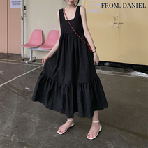 Daniel 여성 귀여운 러블리한 프릴 나시 원피스