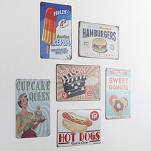 네이처데코 복고풍 인테리어 철판 그림 액자 2P SET (6type), 팝콘