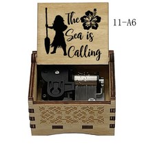 wind up anime music box how far i will go mechanical Wooden for friends kids boys girls toy Christma, 08 Lemon yellow