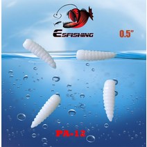 ESFISHING 소프트웜 미끼 얼음 낚시 액세서리 인공 플라스틱 소금 및 향기 구더기 0.5 인치 100 개, 1.PA12 - 0.5in 100pcs