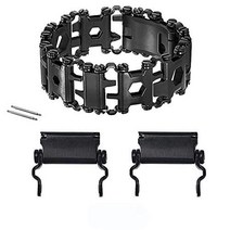 ONELANKS 남성용 스테인리스 공구 팔찌 Leatherman Tread 및 시계 밴드 29 in 1 서바이벌 하이킹 캠핑 여행 친화적인 멀티툴 웨어러블 팔찌 (실버), Sliver