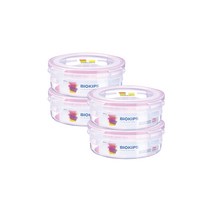 코멕스 바이오킵스 플라스틱 밀폐용기 원형 570ml 4개, 단품