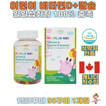 데이플랜 캐나다 키즈 칼슘 앤 비타민D 90꾸미 식약처인증 일일섭취량 100% 충족 농축딸기쥬스 사과쥬스 함유 칼슘비타민d 비타민D 300IU 칼슘 300mg 간식처럼 하루3꾸미씩 어린이