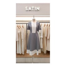 [샤틴] [W몰 ] 라운드 배색 원피스 s212b629