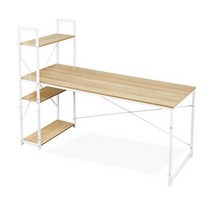 좌식 컴퓨터책상 독서실책상 1인용 수납 원목 선반 책상, 3번 YW1202-1-WH