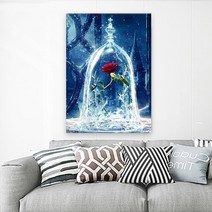 L.ONLINESHOP디즈니 미녀와 야수 장미 보석 십자수 60x80cm 십자수도안 십자수실 십자수원단 프린트십자수 십자수아기신발 프렌치자수, default