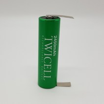 FDK 트와이셀 1.2V AA 2450mAh 니켈수소 Ni-MH 단자타입 면도기 이발기 바리깡 클리퍼 충전지 브라운 필립스 파나소닉 리필배터리 충전배터리, 1개