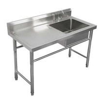 업소용 싱크대 120CM 샤워실 수돗가 빨래 탕비실 욕실, 두꺼운175x60x80이중풀왼쪽플랫폼