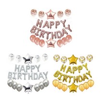 [바보사랑] 생일 축하 레터링 풍선 파티 장식 벌룬 세트[생활살림], 상세 설명 참조, 색상:로즈골드