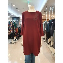 리우베 장미은자수 박스형 롱 블라우스(RVAO290)