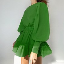 허리밴딩 후드 플레어캉캉 미니원피스