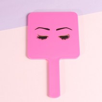 RISI-사랑스러운 개인 로고 속눈썹 연장 핸드 헬드 메이크업 거울 손잡이가 있는 패션, [07] Pink 5pcs