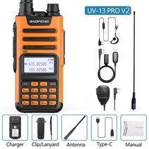 무전기 UV-13 PRO V2 10W 강력한 듀얼 밴드 방수 워키 토키 Type-C 충전기 16KM 장거리 Pro 햄 양방향 라디, 17 V2O-As Pic_01 EURO