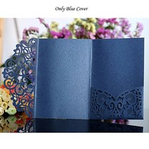 생일축하카드 팝업카드 메세지 세트 레이저 컷 결혼식 초대 카드 인사말 카, 01 Only Blue Cover