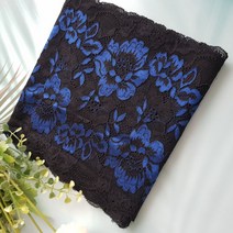 dklace 레이스모음 / (네이비/블랙) 투톤 장미 레이스 폭 17.5cm 자가드 레이스, Navy / Black 투톤 장미 레이스