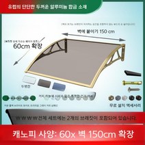 렉산 캐노피 온실 넥산 지붕재 복층 공사 투명 판넬 천막 발코니 처마, D. 60x150cm 캐노피 / 브래킷 2개
