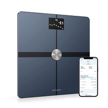 Withings 자동 스마트폰 앱 동기화가 포함된 체중용 바디+ Wi-Fi 스마트 체중계 전신 성분 분석기 포함 체지방 BMI 수분 비율 근육 및 뼈 질량 임신 추적기, Black