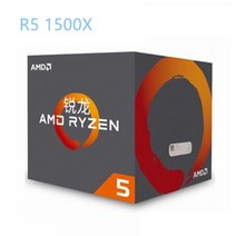 라이젠 75700 GAMDRyzen R5 1500X CPU 오리지널 프로세서 4 코어 8 스레드 소켓 AM4 3.5GHz TDP 65W 18MB, 한개옵션0
