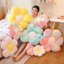 플라워쿠션 꽃 베개 부드러운 해바라기 매트 소파 침대, 9+45cm