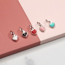 U1084) 925실버 파스텔 에폭 미니하트 / 팔찌만들기, 블랙