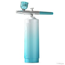 휴대용 소형 미니 페이스 네일 손톱 에어 브러쉬 브러시 그라디언트 컬러 컴프레서 키트 페인트 스프레이 건 아트 문신 공예 케이크 나노 안개 미스트 분무기 2, [05] blue A