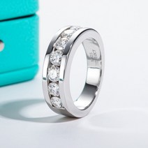 모이사나이트반지 다이아몬드 gra Anujewel 4mm moissanite 남자 925 스털링 실버 18k 골드 도금 인증서 실험실 만든 웨딩 밴드 남자