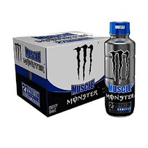 Monster Energy Muscle Vanilla Shake 머슬 몬스터 바닐라 에너지 쉐이크 프로틴&에너지 드링크 (12 Pack), 12개입
