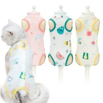 부투펫 고양이 환묘복 중성화수술 중성화수술복 코튼 100%, 핑크