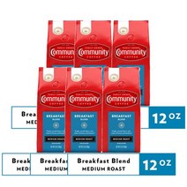 커뮤니티커피 브렉퍼스트 블렌드 그라운드 커피 12 Oz Community Coffee Breakfast Blend Medium Roast Ground Coffee, 6팩