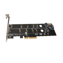 듀얼 M.2 PCIe 어댑터 M2 SSD NVME (m-키) 또는 SATA (b-Key) 22110 2280 2260 2242 2230에서 PCI-e 3.0 x4 호스트 컨트롤러