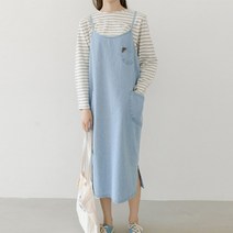 퍼니걸스 데님 끈 포켓 원피스_8856