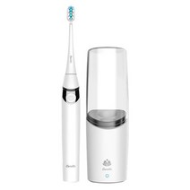 KOOLMAAX Caredite 성인용 소닉 전동 칫솔 살균 및 건조 기능 3가지 세척 모드 및 Ipx7 방수 기능이 있는 여행용 수트 (화이트), White