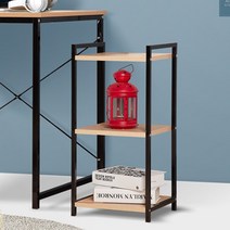 원목 철제 보조선반 미니 테이블 작은 간이 사이즈 코너선반 3단, 심플책상보조선반, 블랙