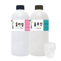 (사은품증정) 슬라임만들기 낱색세트 1000ml KIT 스노우키즈 직접 만드는 수제 액체괴물 액괴, 슬라임1000(베)+솔루션1000+계량컵2+디스펜서2