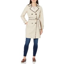 TAHARI 여성용 매기 더블 브레스트 트렌치 코트 샌드 X-Large