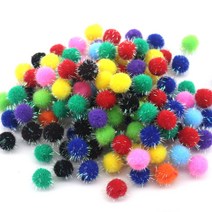 [홈앤스쿨] 칼라 반짝이 뿅뿅이 (15mm) 폼폼이 솜방울 단색 혼합색상, 초록