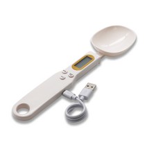 신형 usb 가정용 주방 저울 그램 고정밀 전자 저울 애완동물 음식 저울, 흰색 작은 숟가락