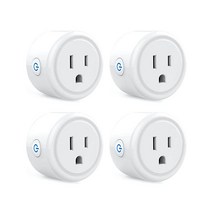 GHome Smart 알렉사 및 구글 홈과 호환되는 미니 플러그 타이머 기능이 있는 Wi-Fi 콘센트 소켓 리모컨 2.4GHz 네트워크만 지원 허브 필요 없음 ETL FCC, 4 Pack