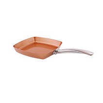 (해외직구) 프라이팬 레드 구리 조리기구 세라믹 인덕션 붙지 않는 요리 오븐 식기, 1개, 기본