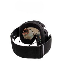 남녀공용 원통형 스키 스노우보드용 고글 김서림방지, 프레임 블랙 시트 그레이