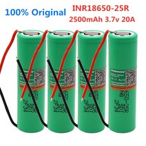 INR18650-25R 3.6 볼트 2500mAh 충전식 배터리 DIY 케이블 18650, [03] 4pcs
