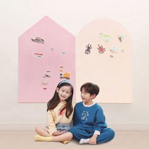 키룸 찰떡보드 붙이는 유아 자석 화이트보드 탈부착 자석칠판 자석보드 탈부착, 유리용, 집모양보드 600x900, 아이보리