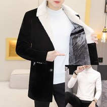 롱코트 20대 30대 40대 2022 가 겨울 중간 길이 윈드 브레이커 남성용 밍크