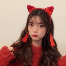 새해 호랑이 머리띠 여자 귀엽다 백가지 외출 머리띠 설날 호랑이 해머리 장식 설날 머리띠 새해머리 장식