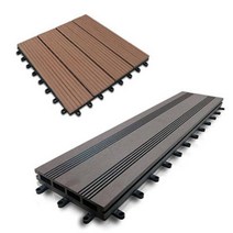 우드러쉬 합성목재 타일 두께21mm 폭300mm 길이300mm (BOX 11장 1m2), 레드브라운